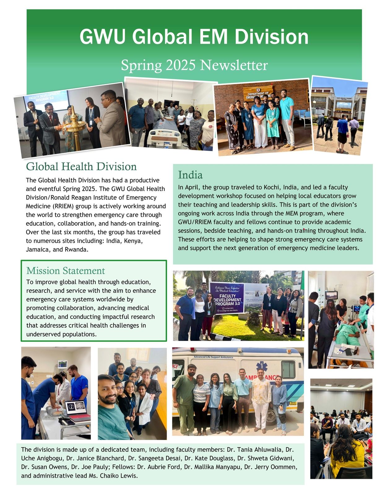Global Health Division spring 2025 update